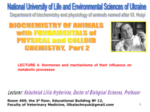 Presentation Biochem part 2 04 Regulators of metabolism Hormones