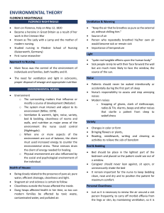 Florence Nightingale's Environmental Theory of Nursing