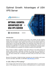 Optimal Growth  Advantages of USA VPS Server