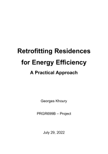 Retrofitting Residences for Energy Efficiency - A Practical Approach