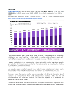 Demand Surge in Naphtha for Petrochemicals and High-Octane Fuels Drives Market Growth Amid Crude Oil Price Fluctuations