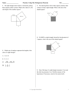 Pythagorean Theorem Practice Worksheet