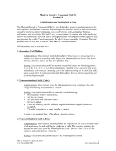 MoCA Administration & Scoring Instructions