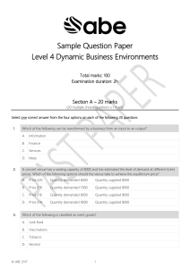 Level 4 Dynamic Business Environments Sample Question Paper