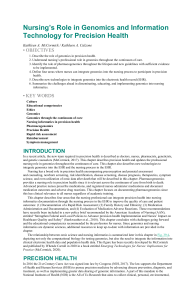 Nursing Role in Genomics & Precision Health