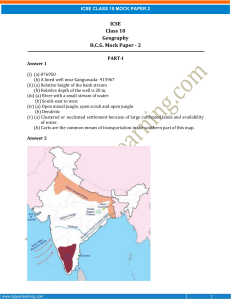 Geography Mock Test 2 Answers