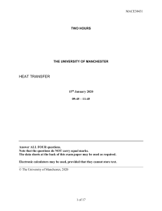 MACE30431 Heat Transfer