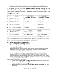 Grade XI Final Board Exam Notice