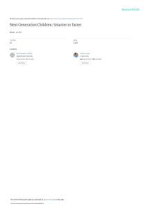 Reserch Paper: Next Generation of Children will be Smarter or Faster?