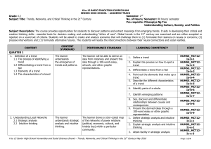 Trends, Networks, Critical Thinking Curriculum Guide