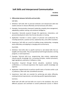 Soft Skills & Interpersonal Communication Essay