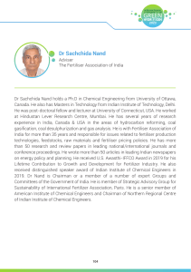 Green Hydrogen Conference: Dr. Sachchida Nand Profile