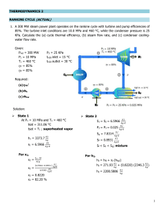 Rankine Cycle Thermodynamics Problems