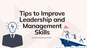 Tips to Improve Leadership and Management Skills