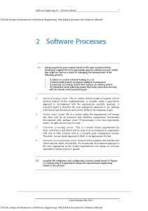 Software Engineering 10 Solutions Manual