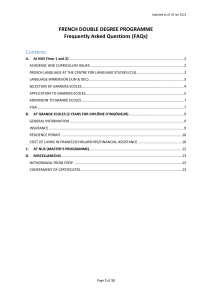 French Double Degree Program FAQs