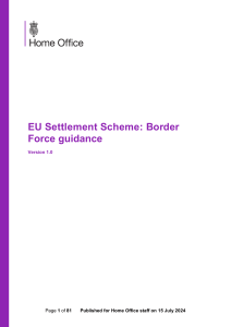 EU Settlement Scheme Border Force guidance