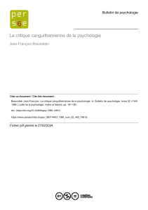 critique de Canguilem de la psychologie