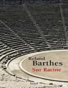 Roland BARTHES   Sur Racine