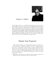 Elegant Lisp Programs par Gregory Chaitin