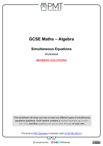 c. Simultaneous Equations