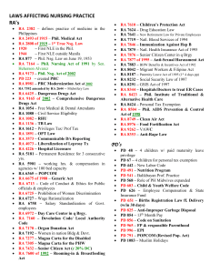 Philippine Laws Affecting Nursing Practice