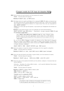 Compte rendu TP SQL : Requêtes et bases de données