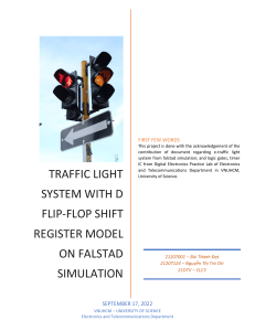 TRAFFIC LIGHT SYSTEM WITH D FLIP-FLOP SHIFT REGISTER MODEL ON FALSTAD SIMULATION