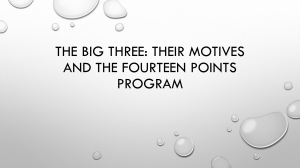 THE BIG THREE AND THE 14 POINTS PROGRAMS