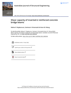 Shear capacity of inverted-U reinforced concrete bridge beams