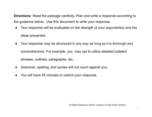 2022-2023 Fall Admissions Released Writing Prompts & Scoring Rubric