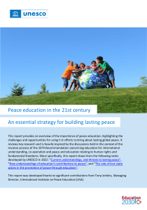 Peace Education in the 21st century UNESCO