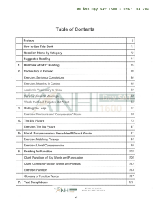 Table of contents