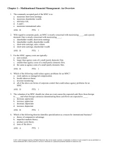 Multinational Financial Management Test Questions