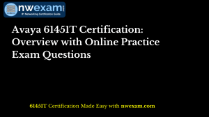 Avaya 61451T CertificationOverview with Online Practice Exam Questions