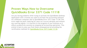 Resolving QuickBooks Error 3371 Code 11118 A Quick Guide