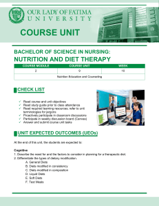 Nursing Nutrition & Diet Therapy Course Module