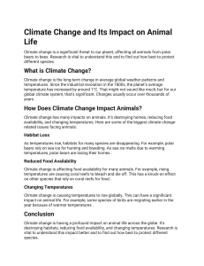 Climate Change Impact on Animals