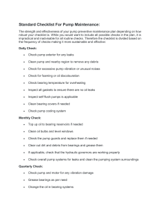 Standard Checklist For Pump Maintenance