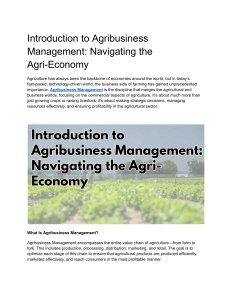 Introduction to Agribusiness Management  Navigating the Agri-Economy (1)