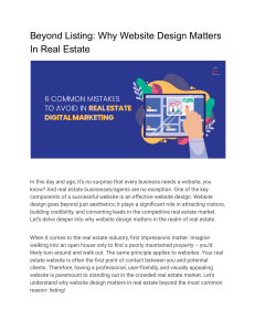 Beyond Listing  Why Website Design Matters In Real Estate