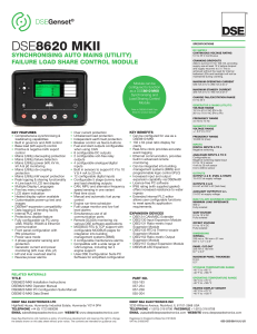 DSE8620 MKII Control Module Data Sheet