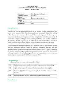 D1UF301T Introduction to Business Analytics Course Outlines