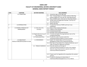 SIWES technical report format