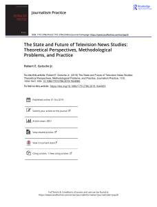 Television News Studies: Future & Challenges