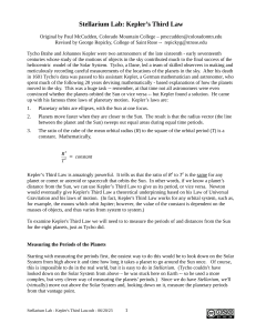 Stellarium Lab - Kepler's Third Law