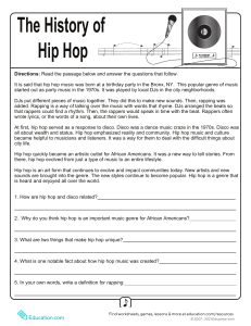 The History Of Hip Hop Handout