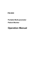 Mindray PM-8000 User Manual