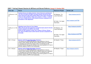 MSTeams & Edunext Training Schedule