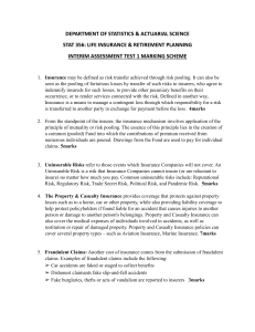 Life Insurance & Retirement Planning Test Marking Scheme